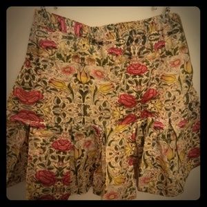William Morris print midi skirt